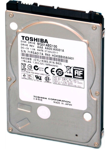 Hd 2.5 Notebook Toshiba 1tb Sata 3 Com 12x Cor Toshiba