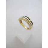 Luxuoso Anel Em Ouro 18k - 7.13 Gr - Aro 17