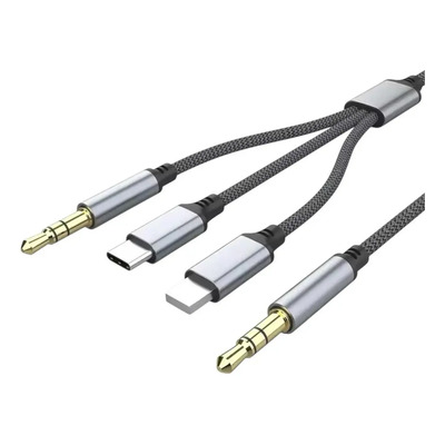 Cable Auxiliar 3 En 1 Audio 3.5mm Plug Para Iphone Y Tipo C | Meses sin interés