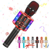 Micrófono Karaoke Portátil Inalámbrico Con Luces Led