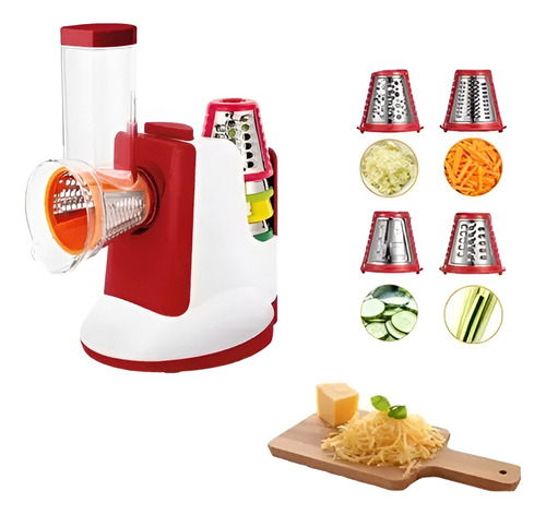 Rallador Electrico Verduras Queso Triturador Rebanador Acero