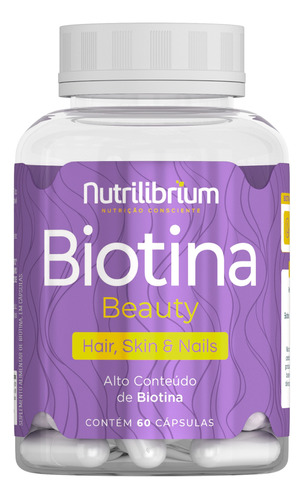 Biotina Hair Cresce Cabelo Barba Aumento Brilho 60 Capsulas