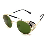 Gafas De Sol Steampunk Vintage Retro Goth Verde Unisex