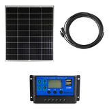 Kit Energia Panel Solar 100wp + Regulador 20a + Mc4 Cable 8m