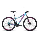 Mountain Bike Alfameq Pandora Aro 29 17  21v Freios De Disco Mecânico Câmbios Indexado Mtb Cor Azul/rosa/roxo