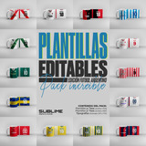 Pack Futbol Arg Plantillas Editables Tazas Sublimar