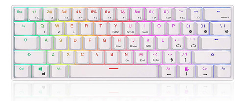 Teclado Mecanico Royal Kludge Rgb Gateron Blue Switch Blanco