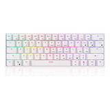 Teclado Mecanico Royal Kludge Rgb Gateron Blue Switch Blanco