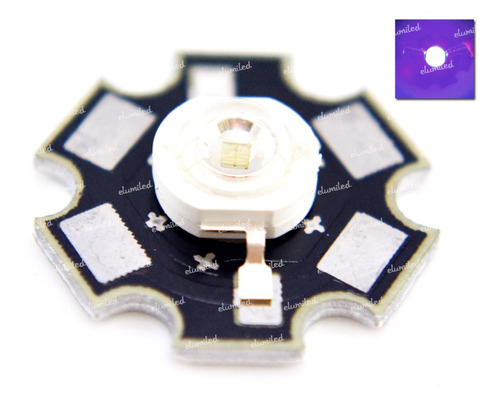 6 Led 3w Ultravioleta 365nm Estrella Pre-disipadora