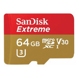 Sandisk Extreme Micro Sdxc 64gb 90mb/s U3 C10 V30.