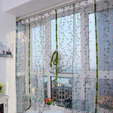 Cortinas Romanas Bordadas Sheer Room, Janela De Tule, 0,8* 1