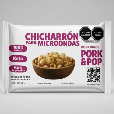 Chicharron De Cerdo Para Microondas Keto Pack 2 Pz 75g C\u002Fu | MercadoLibre