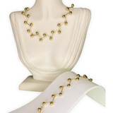 Choker Zig Zag Bolinhas Folheado Ouro 18k + Brinde Pulseira