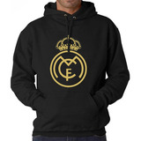 Buzo Buso Saco Hoodies Negro Escudo Real Madrid