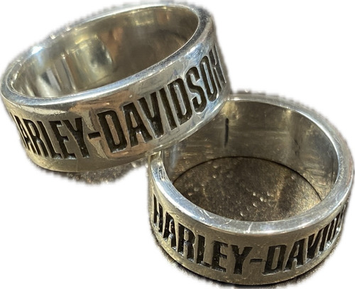 Conjunto Anéis Harley-davidson Em Prata 925, Novos, Sem Uso