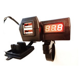 Cargador Moto Gps/celular Doble Puerto Usb Voltímetro Univer