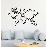 Vinilo Decorativo Mapa Del Mundo Sticker De Pared 