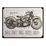 #872 - Cuadro Vintage - Moto Harley Dadvison Poster No Chapa