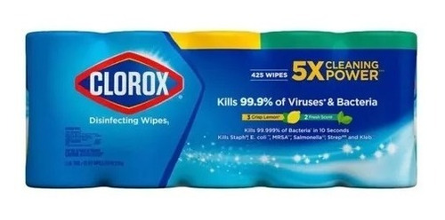 Clorox - 5 Envases Con 85 Toallas Desinfectantes C/u