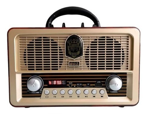 Bocina Bluetooth Vintage Retro Radio Am/fm/sw/usb/sd/aux/led