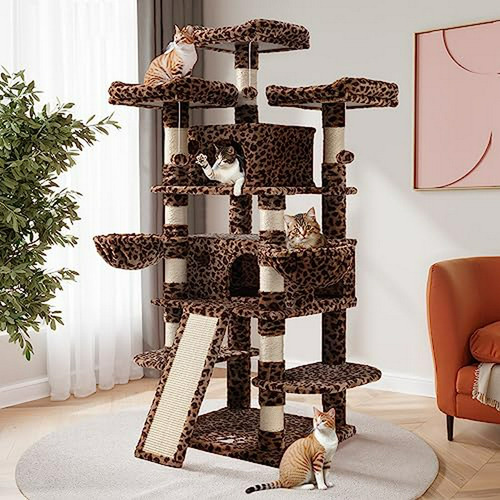 Árbol Para Gatos Grande, Torre Con Casa, Plataformas Y Rasca