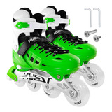 Rollers Profesionales Adulto Talle L 39 A 42 Verde Ruedas Pu