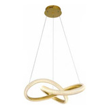 Lustre Pendente Strip Dourado Curva Infinity 80cm Cristal 