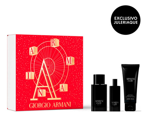 Set Armani Code Parfum 75 Ml + Parfum 15 Ml Y Shower Gel 75 