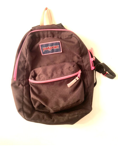 Mochila Jansport Original Negra Y Rosa