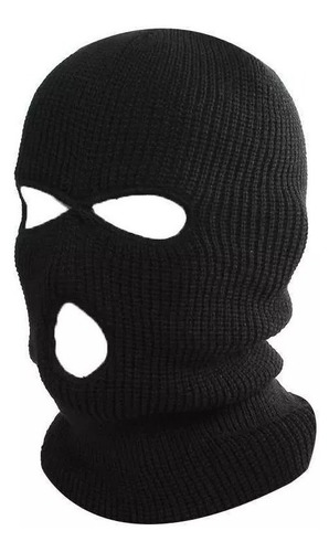 Touca Ninja Balaclava 3 Furos Motoqueiro Cor Preta 