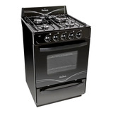 Cocina Multigas Florencia 5517f Negra 56 Cm Con Horno Visor