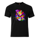 Remera Estampada Varios Diseños Gato Multicolor