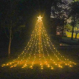 Decoración De Árbol De Navidad, Estrella, Cascada, Luz Solar