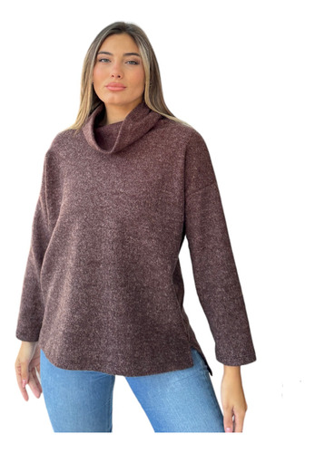 Sweater Poleron Mujer Lanilla Premium Amplio Moda Dama 