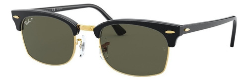 Gafas De Sol Ray-ban Clubmaster Square Unisex Polarizadas Color De La Lente Verde Color Del Armazón Negro Diseño Polarizada