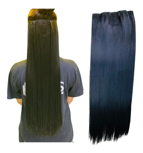 Aplique Tic Tac Cabelo Idêntico Humano 70 Cm Pode Chapinha