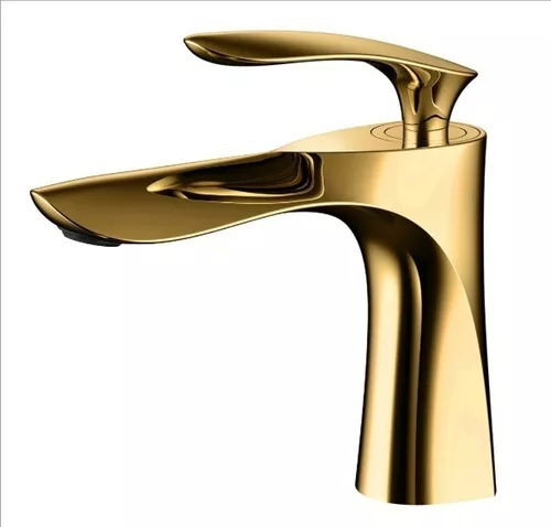 Grifo De Lujo Dorado Monomando Grifo Elegante Para Baño