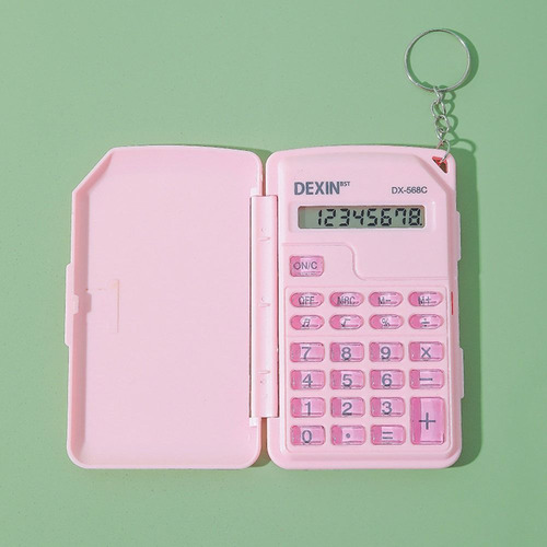 Calculadora Flip Cover, Mini Calculadora Portátil De Plástic