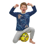 Pijama Niño Soccer Algodon Lencatex T10-16 Art 24911e