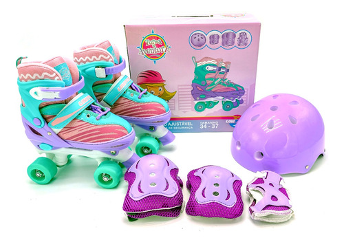 Patins Com 4 Rodas Infantil Violeta Tam 30 Ao 33 P Unitoys