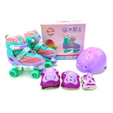 Patins Com 4 Rodas Infantil Violeta Tam 30 Ao 33 P Unitoys