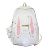 Mochila De Conejito Kawaii, Mochila Escolar De Conejo+insign