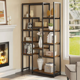 6 Tier Etagere Bookcase Bookshelf Open Display Rack Stor Eem