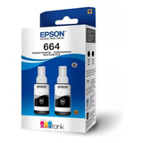 Kit 02 Tinta Epson T664 L120 L1300 L395 L396 L355 L555 Preto