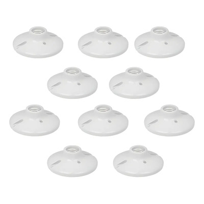 Portalámpara De Porcelana 4-1\u002F2´´ Redonda 10pzas Volteck Blanco | MercadoLibre