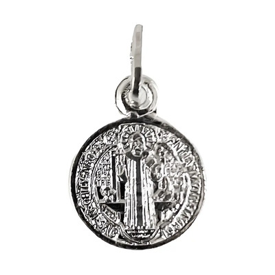 Medalla Bautizo Niño San Benito Doble Vista Plata 925 0.9 Cm Color 52053 | Envío gratis