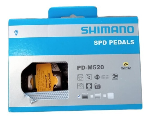 Pedal Shimano Clip Pd M520 Preto Com Taquinhos