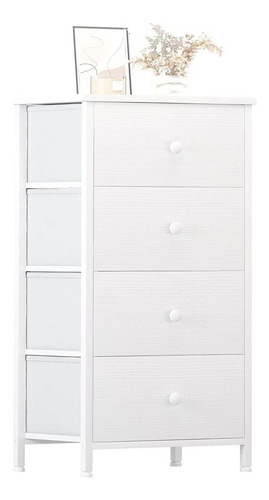 Cómoda Blanca Para Dormitorio, Cómoda De 4 Cajones Y Cajoner