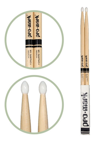 Baquetas Promark Hickory Forward 5a Punta De Nylon