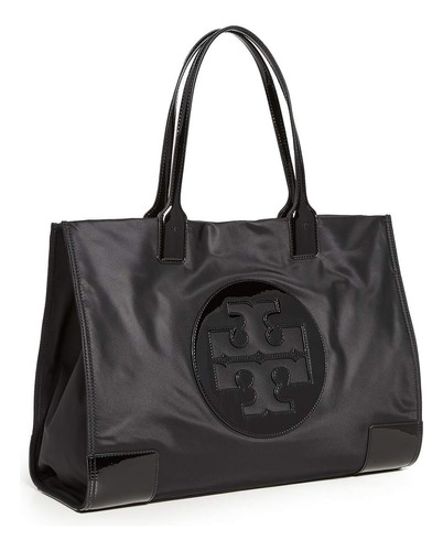 Tory Burch Ella Patent Tote Para Mujer, Negro, Talla Única